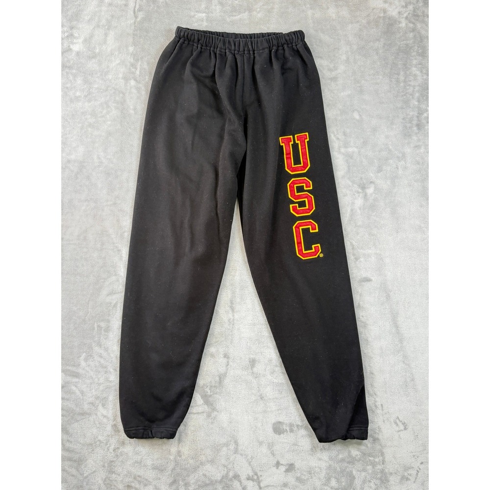 Heritage USC Spellout Sweatpants M Black Tackle Twill Collegiate Trojans Fleece